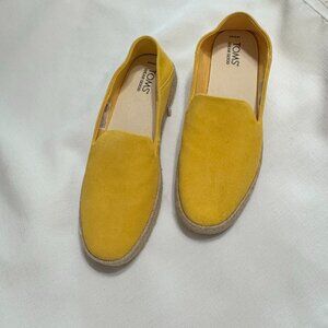 Tom's Carolina Suede Espadrilles; Color: Yellow; Size: 8.5